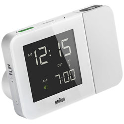 Braun Projection Radio Controlled Alarm Clock, White White